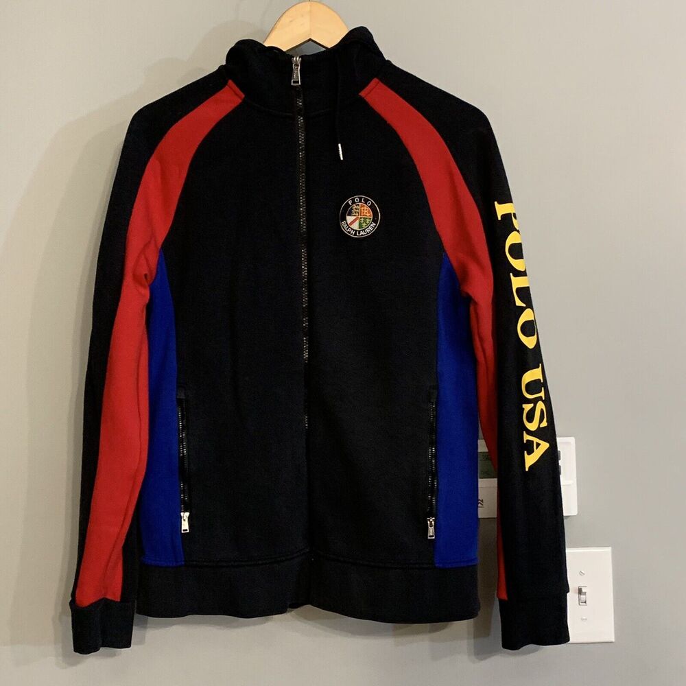 Polo Ralph Lauren Sweater Zip Hoodie Suicide Skiier Vintage Medium EUC